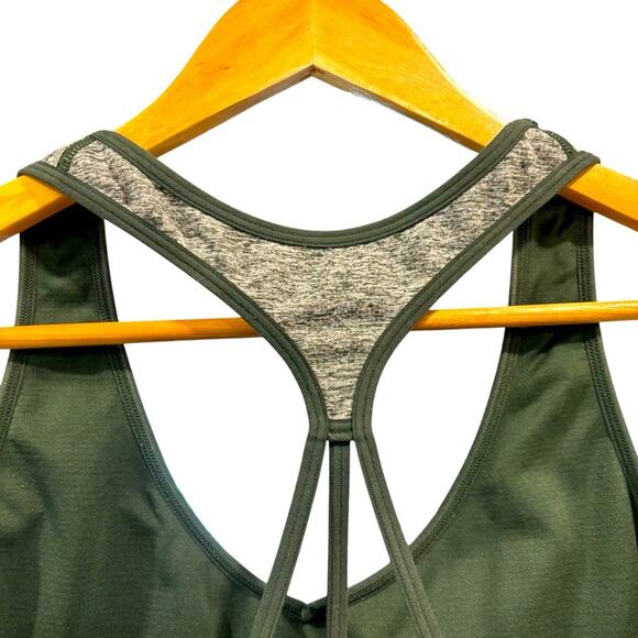 PINK Victoria Secret Heather Gray Green Strappy Sports Bra workout, Size M - Picture 6 of 9